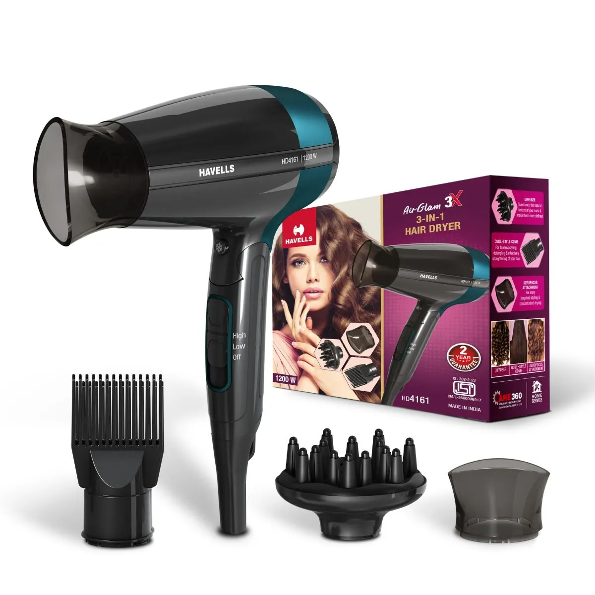 Havells HD4161 3 in 1 Styling Hair Dryer